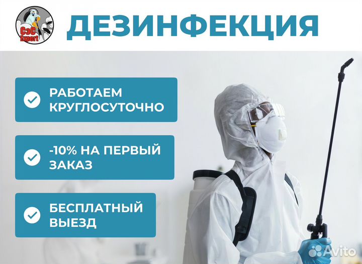 Дезинфекция: уничтожение тараканов, клопов, мышей