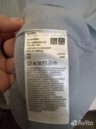 Джемпер женский Uniqlo 100% шерсть