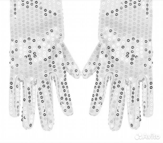 Перчатки карнавальные с паетками новые