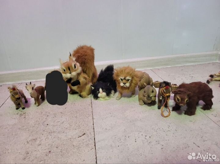 Меховые животные фигурки