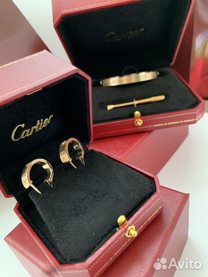 Золотые серьги Cartier Love