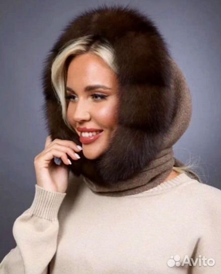 Косынка шелк+флис+норка