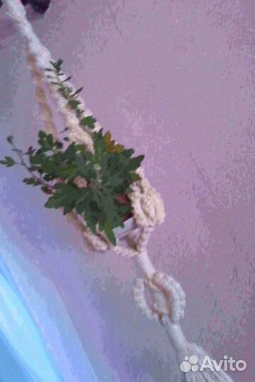 Макраме под кашпо с цветами