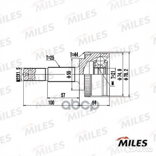 ШРУС nissan almera N16 1.5 00-06 нар. +ABS GA20