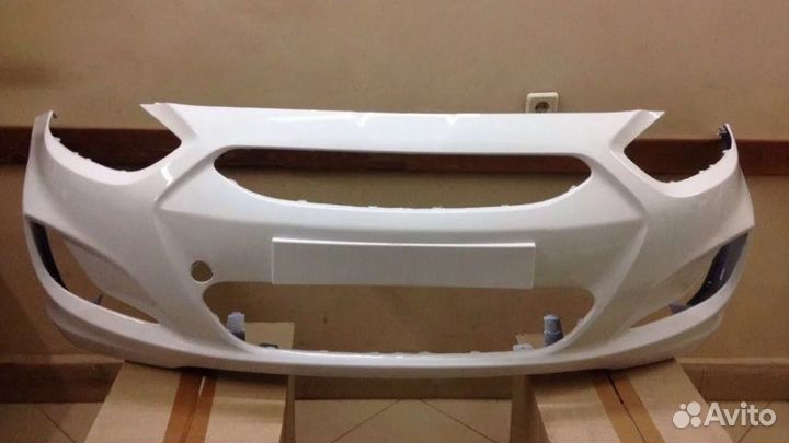 Бампер передний Солярис. Белый