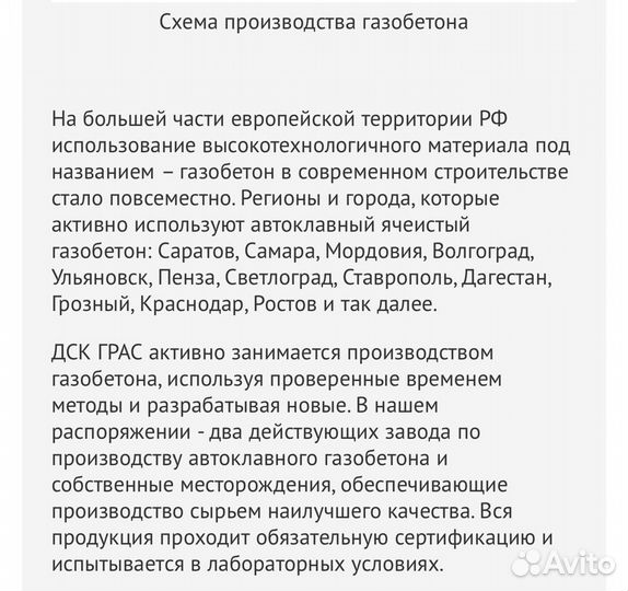 Газоблок стеновой грас