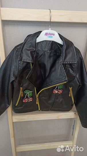 Кожаная куртка косуха для девочки 104-110