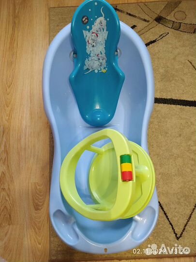 Ванночка для купания с горкой и стульчиком