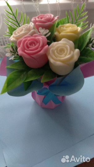 Букет роз из мыла с нежным ароматом
