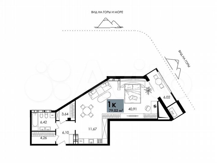 3-к. апартаменты, 85,4 м², 6/12 эт.