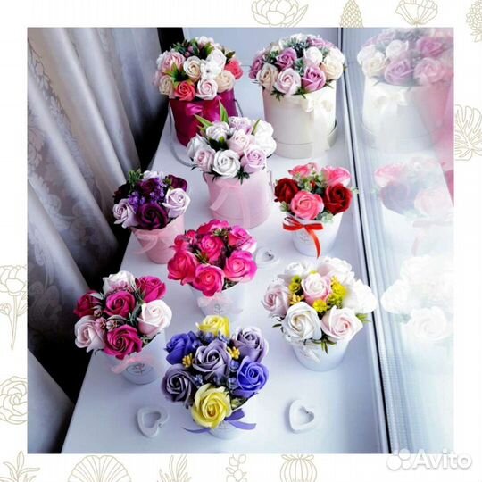 Букеты из мыльных роз