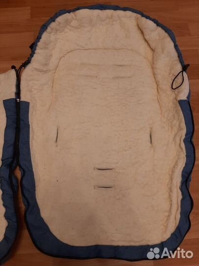 Зимний конверт в коляску на овчине