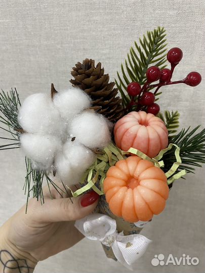 Новогодний букет из мыла