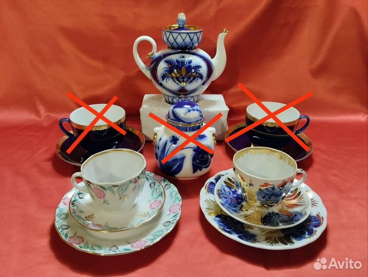Чайные и кофейные предметы лфз/фарфор СССР