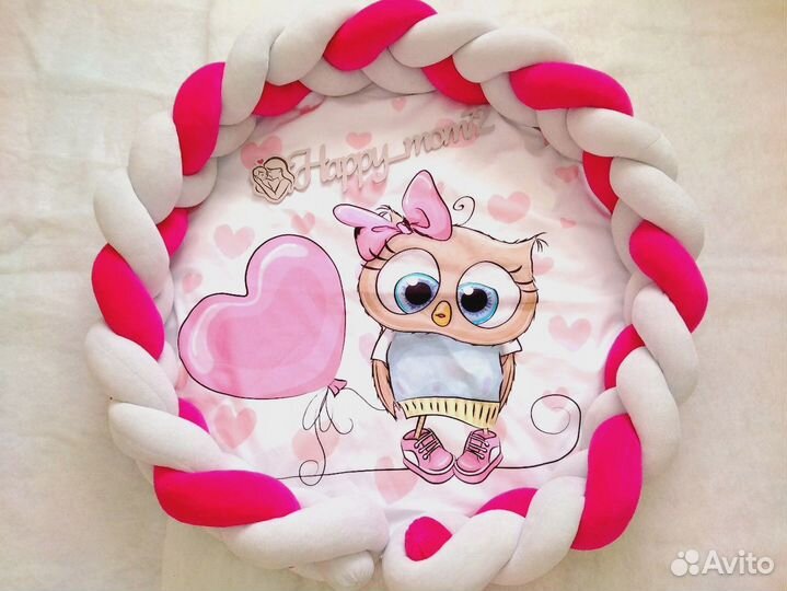 Бортик - косичка в кроватку на заказ