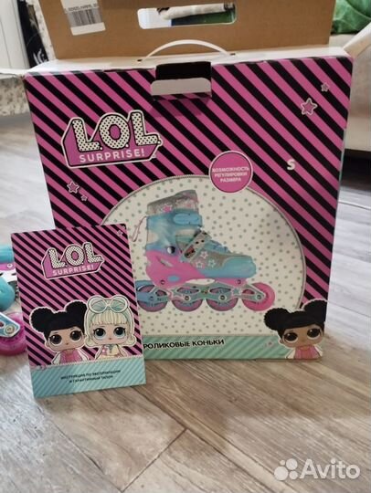 Комплект : коньки, шлем, защита