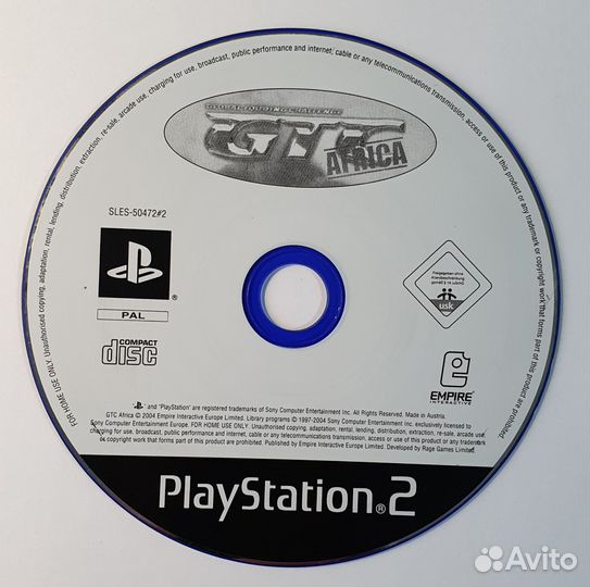 PS2 GTC Africa. Лицензия
