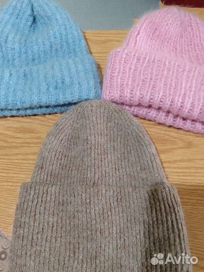 Шапка зимняя женская мохер шерсть