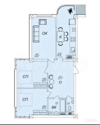 3-к. квартира, 90 м², 5/12 эт.