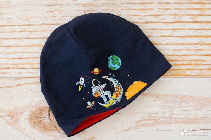 Шапочки для мальчика утеплен. 3-6