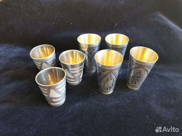 Стопки коньячные (серебро-мельхиор) СССР