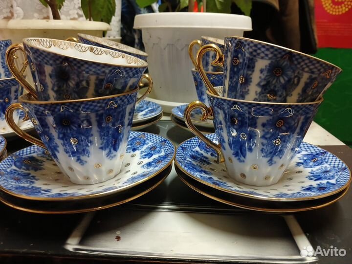 Чайная пара Корзиночка ф. Лучистая лфз СССР