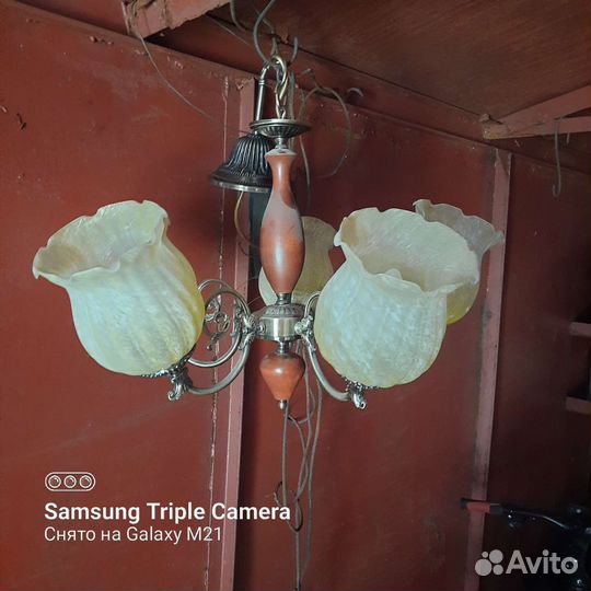 Люстра потолочная подвесная с 5 плафонами