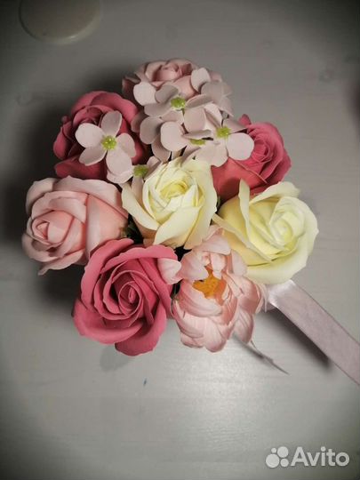 Букетик комплимент из мыльных цветов