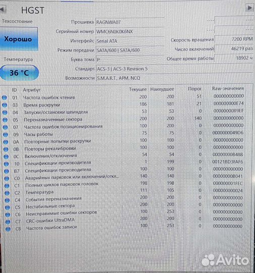 Жесткий диск hgst Ultrastar 7k2 2TB 7200rpm SATA 6