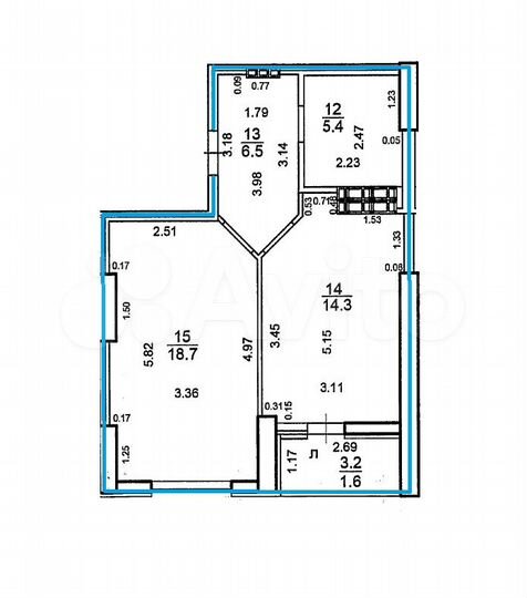 1-к. квартира, 44,9 м², 14/23 эт.