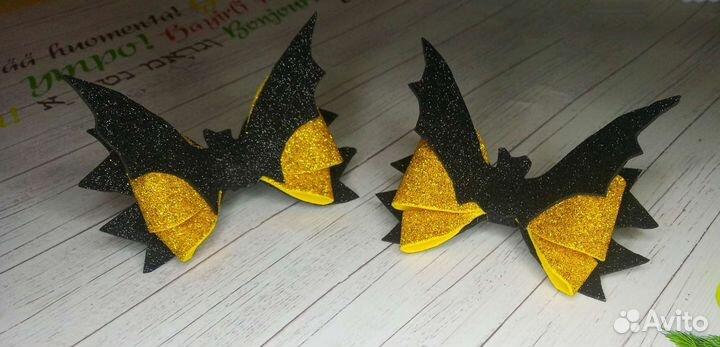 Ободок и бантики резиночки летучая мышь. Хеллоуин