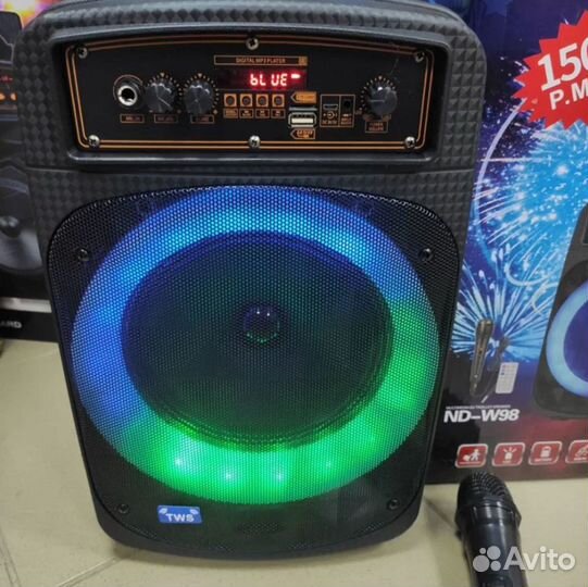 Портативная блютуз акустика Trolley w98 50вт
