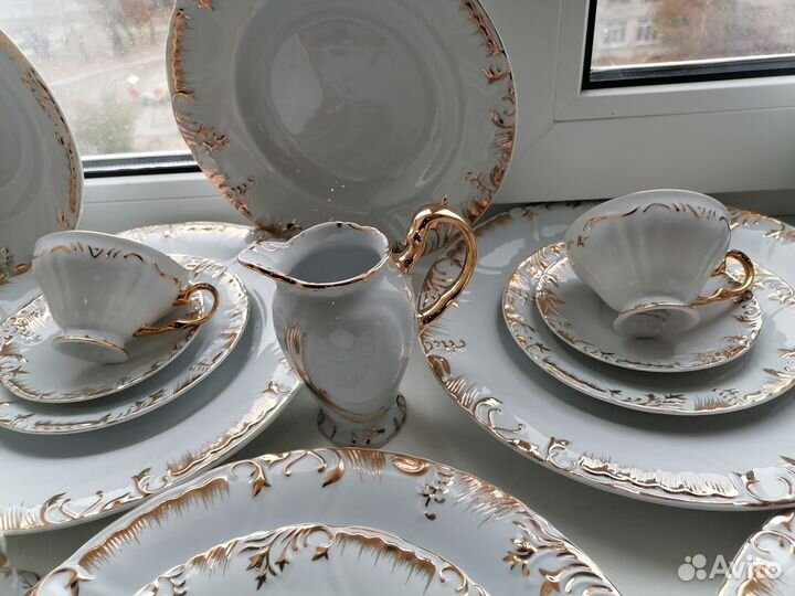 Столовый и кофейный сервиз чехия новый