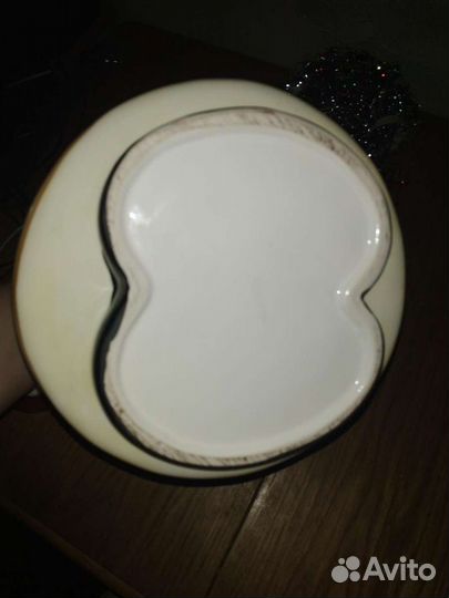 Большая фарфоровая шкатулка Дед Мороз редкая