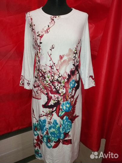 Платье трикотажное женское длинное