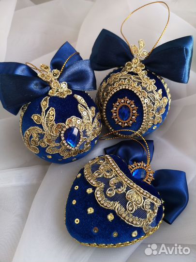 Набор елочных игрушек ручной работы