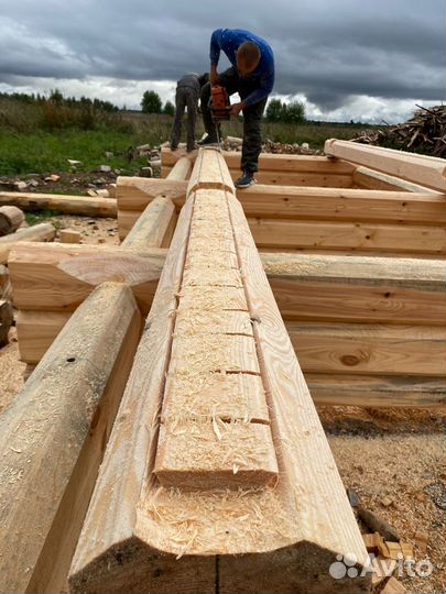 Сруб ручной рубки из лафета