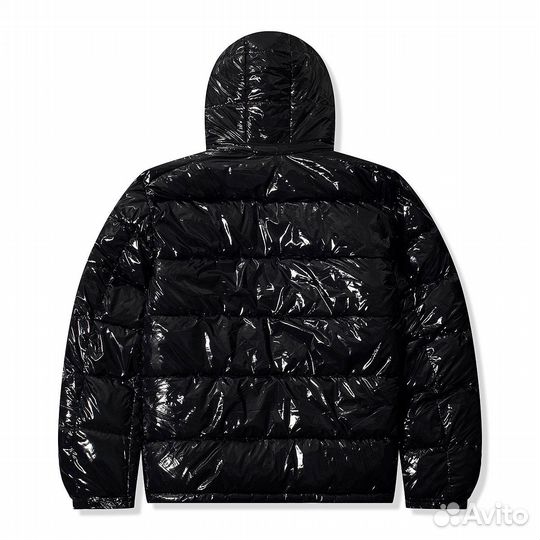 Глянцевый пуховик Moncler (черн.)