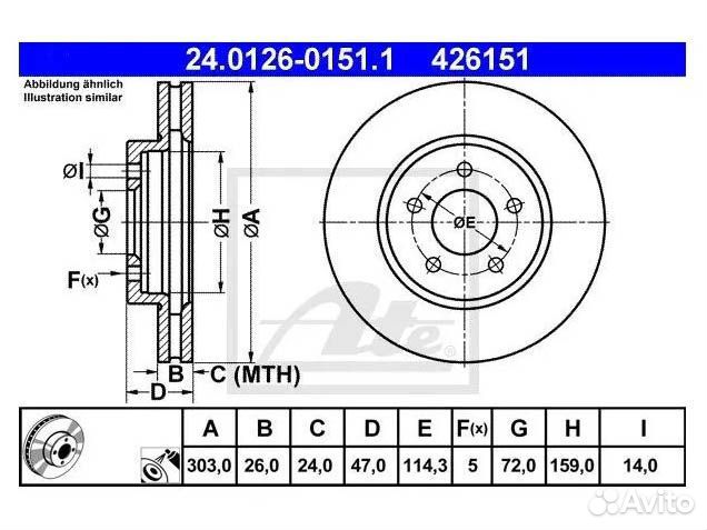 Диск тормозной ATE 24012601511