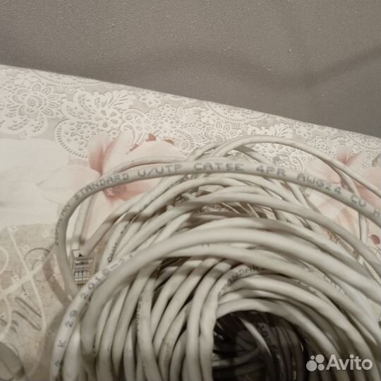 Интернет кабель (патч-корд) 20 м, сетевые фильтры