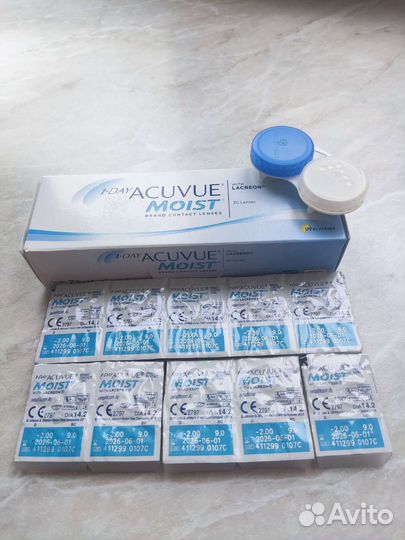 Линзы контактные однодневные acuvue moist