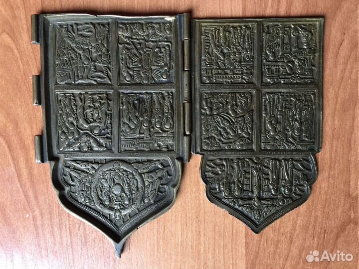 Складень 2 створки бронзовые иконы