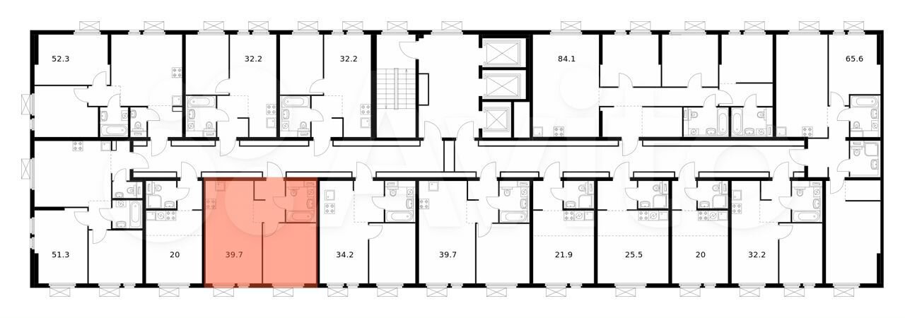 1-к. квартира, 39,7 м², 12/19 эт.