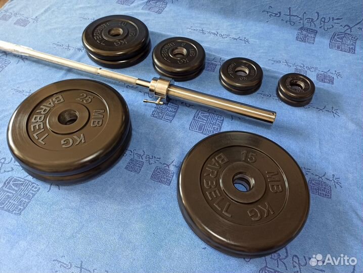 Штанга 140кг MB Barbell Металлическая втулка Новая