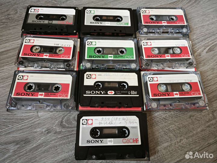 Кассеты Sony древние (Normal) б/у 10шт
