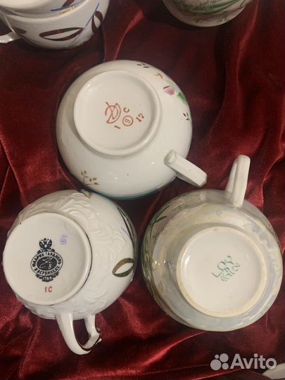 Чашки,молочник,фарфор вербилки