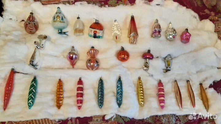 Старинные новогодние игрушки на ёлку. СССР