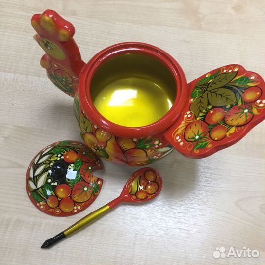 Сахарница хохлома курочка/ петушок