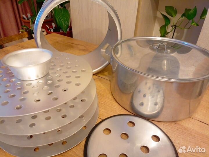 Новая кастрюля алюминиевая СССР пароварка