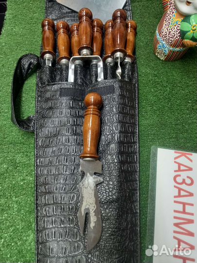 Шампура в кожаном чехле